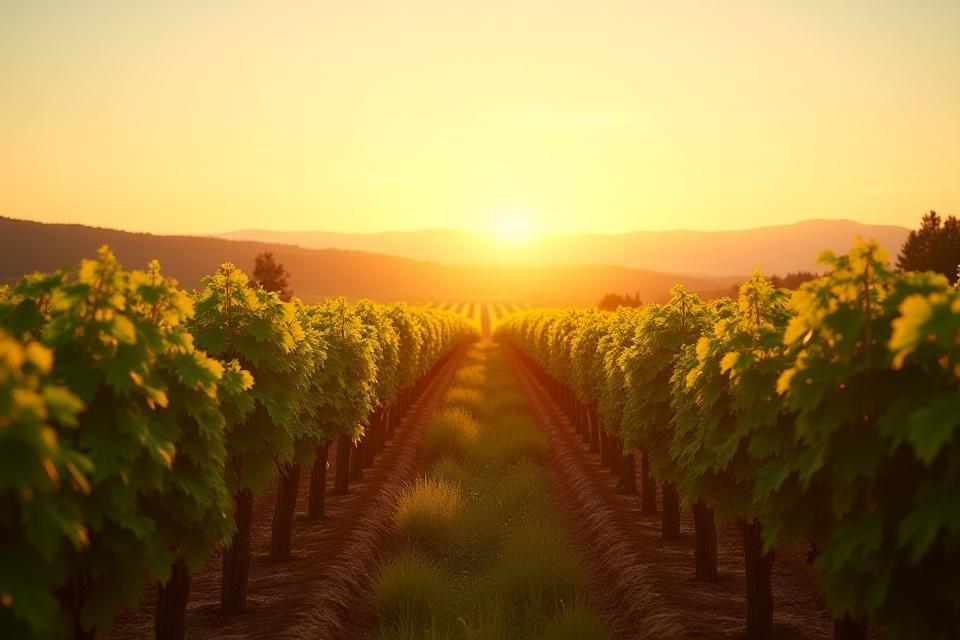 Expansive French vineyard